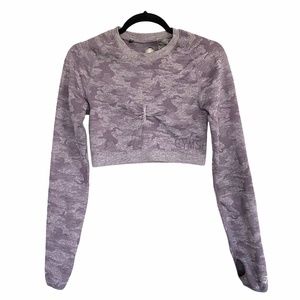 Gymshark Purple Camo Longsleeve Seamless Crop Top